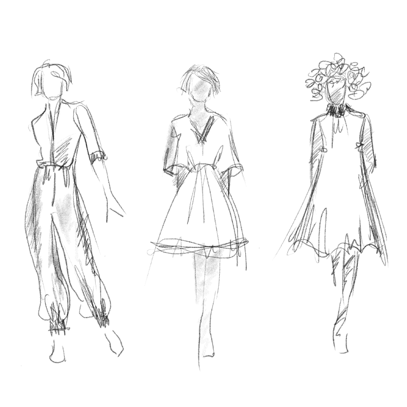 Modedesign Skizze